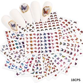 Mixed Color Holographic Butterfly Nail Stickers