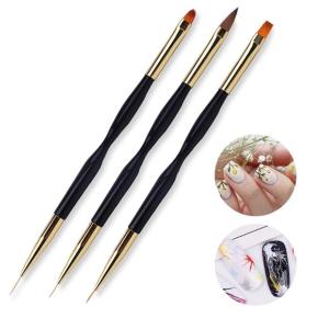 3Pcs Black Liner Nail Brush Set TNB28