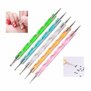 5Pcs 2-ways Nail Art Marbleizing Dotting Pen TNB09