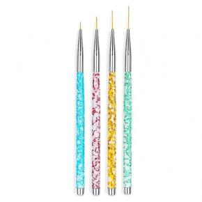 4Pcs Flower Handle Nail Art Liner Brush TNB40