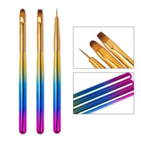 3Pcs/set Acrylic Nail Art Painting Drawing Brush TNB56