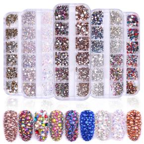 1440pcs Multi-Size Nail Rhinestones 3D Crystal AB Clear DIY Nail Art Decorations TNR03