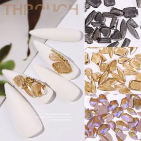 Mixed Shape Crystal Flat Black Nail Rhinestones 50Pcs/bag TNR84