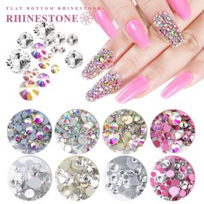 1440Pcs Glitter 3D Non HotFix FlatBack Glass Nail Rhinestones TNR39