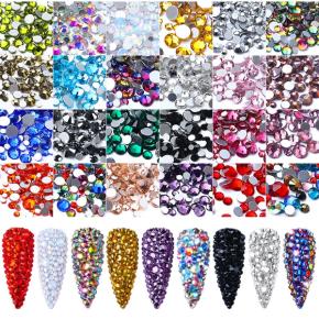 300pcs  Multi-Size Nail Rhinestones 3D Crystal AB Clear DIY Nail Art Decorations TNR94