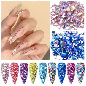 300pcs Glitter 3D Rhinestones AB Flat Back Shiny Stones TNR76