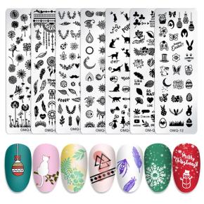 Leaves Flower Animal Design Stamping Plates Nail Stamp Templates 