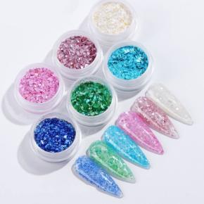 6 Boxes Crushed Shell Stone Nails Art Sequins for Nail UV Gel Polish TGF09