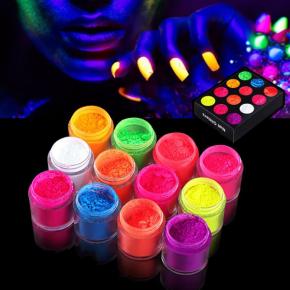 Fluorescent Nail Glitter Pigment Powder Ombre Chrome Dust TGP57