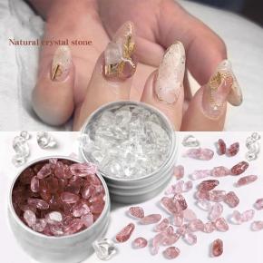 1Box Natural Irregular Stone Crystals Glass Manicure Nail Art Decoration Charms