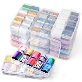 Holographic Nail Foil Transfer Set Sticker Decal Nail Art Marble Wraps NTF12