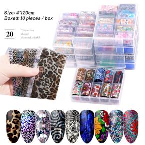 Mix Nail Art Transfer Foil Sticker Ongles Decoration Nail Art Decals NTF10