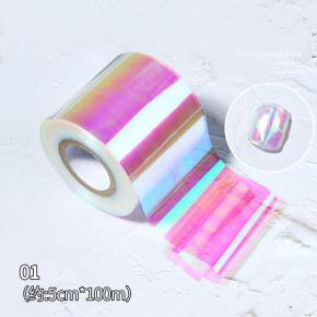 1 Roll Broken Glass Nail Foils Holographic Aurora Nail Art Transfer Foil Wraps NTF03