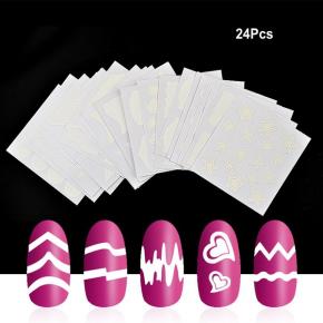 White French Sticker Nail Art Tip Guides TZ23