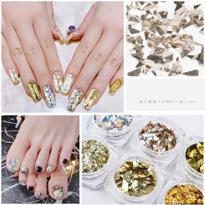  Irregular Glass Shiny Nail Art Glitter Foil Decoration For Nails Paillette TGF42