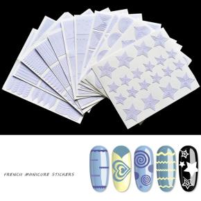 French Nail Stickers Strip Nail Art Form Finger Tip Guides Sticker