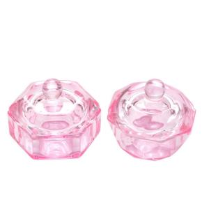 Pink Crystal Glass Acrylic Powder Liquid Nail Cup Dappen Dish AC03 