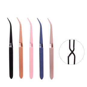 Nail Art Tweezers Stainless Steel Cross Action Tweezers NST02