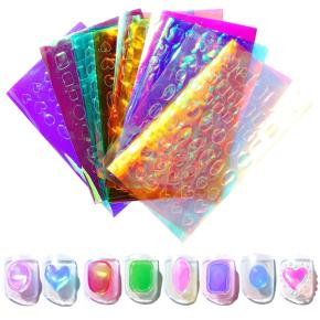 Oval Love 3D Ice Cube Nail Sticker Aurora Nail Decal TZ37