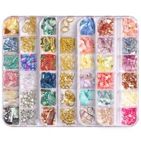 Mix Nails Abalone Shell Fragments Texture Natural Sea Shell 3d Charm TNR05