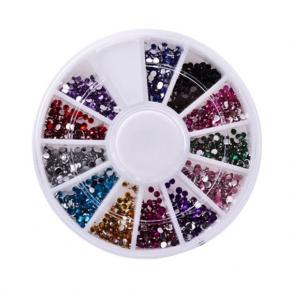 Mix sizes Round Flat Back Acrylic Nail Rhinestones NRW11 