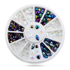 Jelly AB Flatback Round Glittler Resin Rhinestones NRW02 