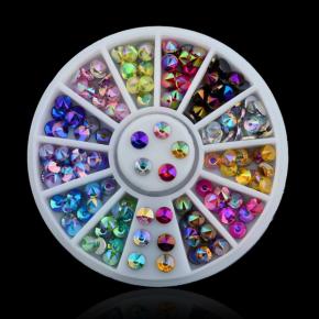 Mixed Color AB Non hotfix Flatback Jelly Round Rhinestones NRW08