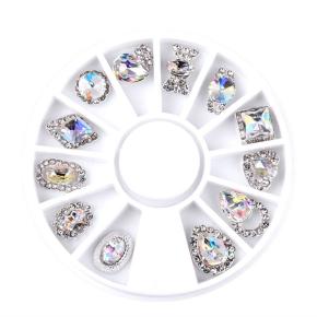  Nail Rhinestone AB Crystal Alloy Flat Back Nails Stone Gems Glass Jewelry NRW39