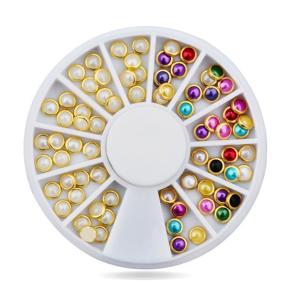  Mix Sizes 3D AB Rhinestone Crystal Glitter Bead Pearl Wheel NRW21