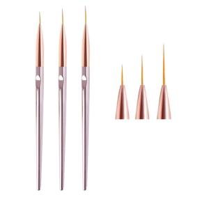 3pcs/set Rose Gold Nail Art Line Painting Brushes TNB47