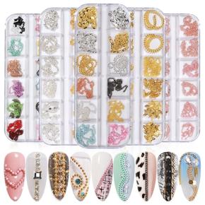 Chains Ring Buckle Metal 3D Studs Nail Art Alloy Decorations