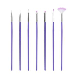 7Pcs Purple Nail Paiting Brush Set TNB34