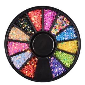 Colorful Acrylic Nail Beads Rhinestones Wheel NRW59