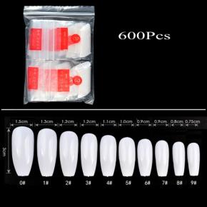 600Pcs Full Cover Coffin Nail Tips NT06