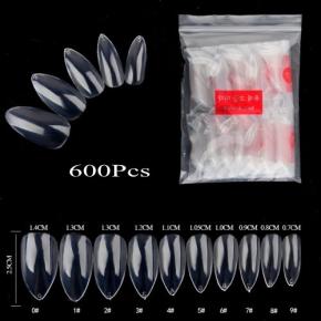 600pcs Short Pointed Waterdrop False Nail Tips