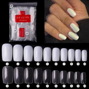 500Pcs Round Head Short Nail Art Tips Full Cover False Nails NT22 