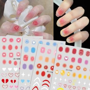 Gradient Heart Shape Manicure Nail Stickers TZ13