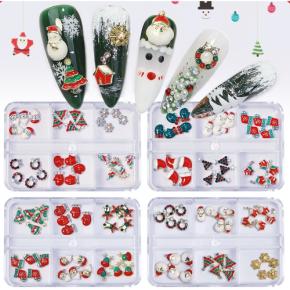 1Box 3D Christmas Nail Charm Metal Jewelry Nail Art Decoration Accessories TNR83