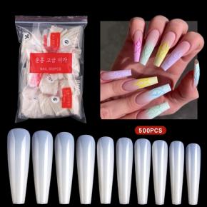 Long Acrylic Full Cover Fake Coffin Nail Tips NT17