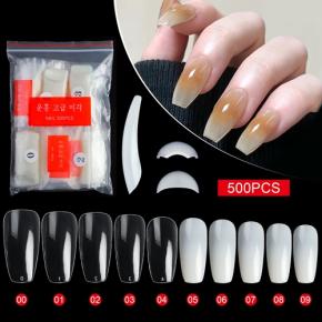 500pcs Coffin Fake Nail Full Cover Acrylic False Nails Tips NT29