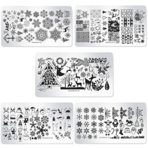 Christmas Design Nail Art Stamping Plate Manzilin