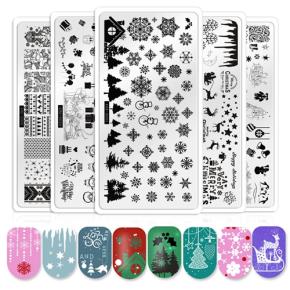 Christmas Nail Stamping Plate Template Tool OMS