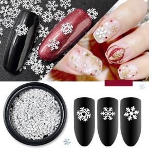 White Snow Flakes Xmas Nail Art sequins TGF63