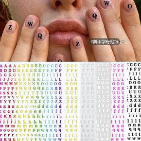 Holographic 3D Letter Nail Sticker TZ41