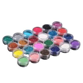 24Pcs/Set Nail Glitter Mix Colors Nail Art Fine Powder Dust TGP47