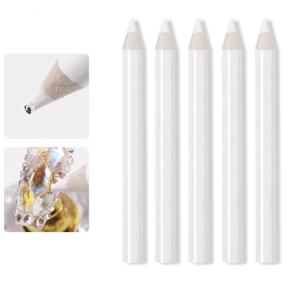 10Pcs DIY Nail Art Rhinestones Gems Picking Crystal Dotting Tool Wax Pencil NAT39 