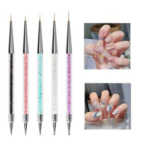 5Pcs/Set Dual End Nail Art Dotting Pen Acrylic Liner Brush TNB36