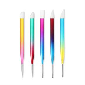 5Pcs Dual Heads Silicone Nail Art Sculpture Dotting Pen TNB88