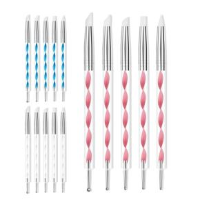 1Pc Double-ended Nail Rhinestone Dotting Pen Silicone Carving Brush TNB89