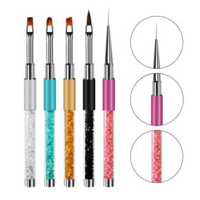 Nail Brush Rhinestone Metal Handle Extension Drawing Carving Pen TNB90